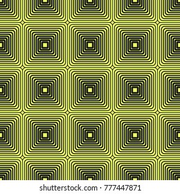 Monochrome elegant seamless pattern in black and green. Vector seamless geometric pattern in a contrasting black and green tones. Monochrome ornamental pattern for background.