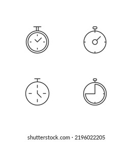 Monochrome elements perfect for adverts, stores, design etc. Editable stroke. Vector line icon set with symbols of different timers 