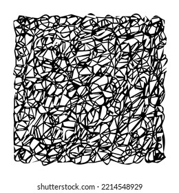 Monochrome elements such as background, texture, pattern are chaotically arranged. Freehand drawing. Doodle. Hand Drawn.	