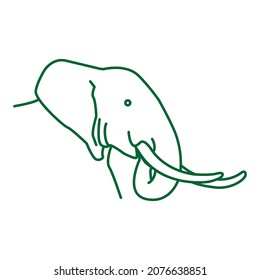 Monochrome elephant logo or icon vector outline artwork illustration