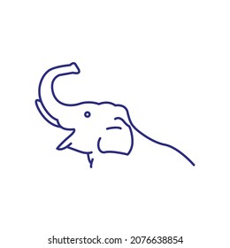 Ilustración de la ilustración de la ilustración de la representación monocromática de elefantes o del contorno del vector del icono