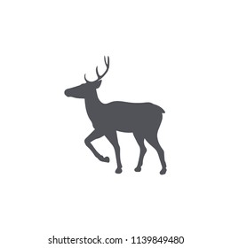 Monochrome emblem of deer. isolated vector illustration