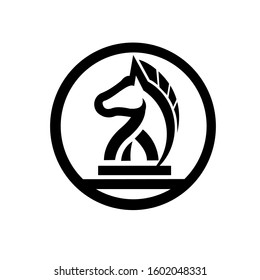 monochrome emblem of horse head on white background, Elegant Logo Symbol Design Illustration Vector for Company