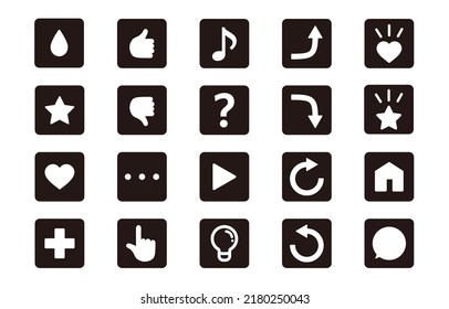 Monochrome emotional expression symbol icon set