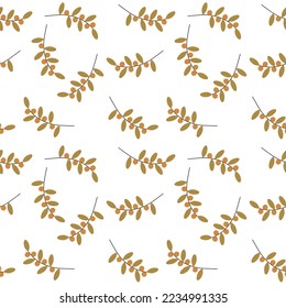 Monochrome Endless pattern of berry branches in trendy pale hues. Abstract background texture