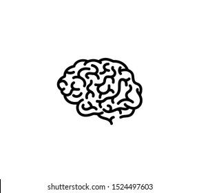 Monochrome Engraved Human Brain Side View Stock Vector (Royalty Free ...