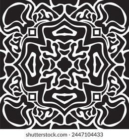 Monochrome engraving art drawing pattern