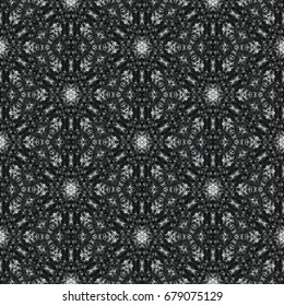 Monochrome engraving pattern. Hexagonal symmetry. Seamless abstract texture for certificate or diploma, currency and money design. Single-leaf woodcut, xylography, printmaking. Vector Illustration
