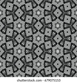 Monochrome engraving pattern. Hexagonal symmetry. Seamless abstract texture for certificate or diploma, currency and money design. Single-leaf woodcut, xylography, printmaking. Vector Illustration