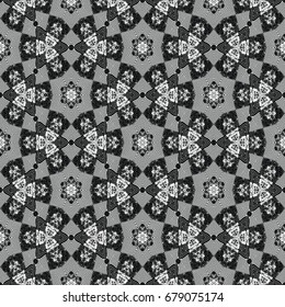 Monochrome engraving pattern. Hexagonal symmetry. Seamless abstract texture for certificate or diploma, currency and money design. Single-leaf woodcut, xylography, printmaking. Vector Illustration