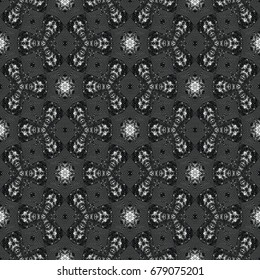 Monochrome engraving pattern. Hexagonal symmetry. Seamless abstract texture for certificate or diploma, currency and money design. Single-leaf woodcut, xylography, printmaking. Vector Illustration