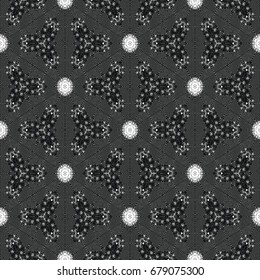 Monochrome engraving pattern. Hexagonal symmetry. Seamless abstract texture for certificate or diploma, currency and money design. Single-leaf woodcut, xylography, printmaking. Vector Illustration