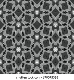 Monochrome engraving pattern. Hexagonal symmetry. Seamless abstract texture for certificate or diploma, currency and money design. Single-leaf woodcut, xylography, printmaking. Vector Illustration