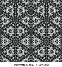 Monochrome engraving pattern. Hexagonal symmetry. Seamless abstract texture for certificate or diploma, currency and money design. Single-leaf woodcut, xylography, printmaking. Vector Illustration