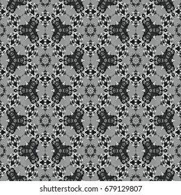 Monochrome engraving pattern. Hexagonal symmetry. Seamless abstract texture for certificate or diploma, currency and money design. Single-leaf woodcut, xylography, printmaking. Vector Illustration