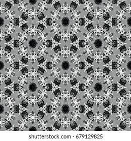 Monochrome engraving pattern. Hexagonal symmetry. Seamless abstract texture for certificate or diploma, currency and money design. Single-leaf woodcut, xylography, printmaking. Vector Illustration