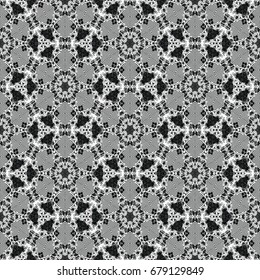 Monochrome engraving pattern. Hexagonal symmetry. Seamless abstract texture for certificate or diploma, currency and money design. Single-leaf woodcut, xylography, printmaking. Vector Illustration