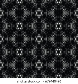 Monochrome engraving pattern. Hexagonal symmetry. Seamless abstract texture for certificate or diploma, currency and money design. Single-leaf woodcut, xylography, printmaking. Vector Illustration