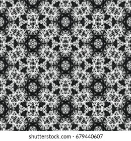 Monochrome engraving pattern. Hexagonal symmetry. Seamless abstract texture for certificate or diploma, currency and money design. Single-leaf woodcut, xylography, printmaking. Vector Illustration
