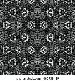Monochrome engraving pattern. Hexagonal symmetry. Abstract texture for certificate or diploma, currency and money design. Single-leaf woodcut, xylography, printmaking. Vector Illustration
