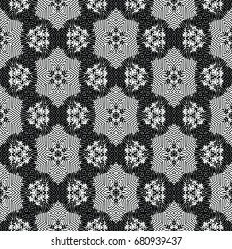 Monochrome engraving pattern. Hexagonal symmetry. Abstract texture for certificate or diploma, currency and money design. Single-leaf woodcut, xylography, printmaking. Vector Illustration