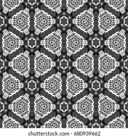 Monochrome engraving pattern. Hexagonal symmetry. Abstract texture for certificate or diploma, currency and money design. Single-leaf woodcut, xylography, printmaking. Vector Illustration