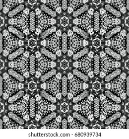 Monochrome engraving pattern. Hexagonal symmetry. Abstract texture for certificate or diploma, currency and money design. Single-leaf woodcut, xylography, printmaking. Vector Illustration