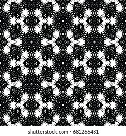 Monochrome engraving pattern. Hexagonal symmetry. Seamless abstract texture for certificate or diploma, currency and money design. Single-leaf woodcut, xylography, printmaking. Vector Illustration