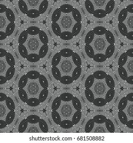 Monochrome engraving pattern. Hexagonal symmetry. Seamless abstract texture for certificate or diploma, currency and money design. Single-leaf woodcut, xylography, printmaking. Vector Illustration