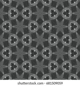 Monochrome engraving pattern. Hexagonal symmetry. Seamless abstract texture for certificate or diploma, currency and money design. Single-leaf woodcut, xylography, printmaking. Vector Illustration