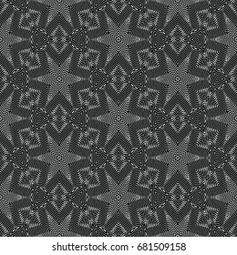 Monochrome engraving pattern. Hexagonal symmetry. Seamless abstract texture for certificate or diploma, currency and money design. Single-leaf woodcut, xylography, printmaking. Vector Illustration
