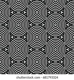 Monochrome engraving pattern. Hexagonal symmetry. Seamless abstract texture for certificate or diploma, currency and money design. Single-leaf woodcut, xylography, printmaking. Vector Illustration