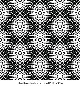 Monochrome engraving pattern. Hexagonal symmetry. Seamless abstract texture for certificate or diploma, currency and money design. Single-leaf woodcut, xylography, printmaking. Vector Illustration