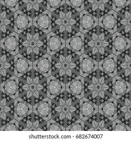 Monochrome engraving pattern. Hexagonal symmetry. Abstract texture for certificate or diploma, currency and money design. Single-leaf woodcut, xylography, printmaking. Vector Illustration