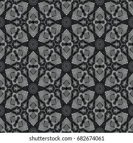 Monochrome engraving pattern. Hexagonal symmetry. Abstract texture for certificate or diploma, currency and money design. Single-leaf woodcut, xylography, printmaking. Vector Illustration
