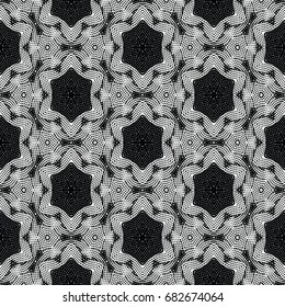 Monochrome engraving pattern. Hexagonal symmetry. Abstract texture for certificate or diploma, currency and money design. Single-leaf woodcut, xylography, printmaking. Vector Illustration