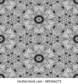 Monochrome engraving pattern. Hexagonal symmetry. Abstract texture for certificate or diploma, currency and money design. Single-leaf woodcut, xylography, printmaking. Vector Illustration