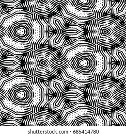 Monochrome engraving pattern. Hexagonal symmetry. Abstract texture for certificate or diploma, currency and money design. Single-leaf woodcut, xylography, printmaking. Vector Illustration