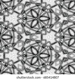 Monochrome engraving pattern. Hexagonal symmetry. Abstract texture for certificate or diploma, currency and money design. Single-leaf woodcut, xylography, printmaking. Vector Illustration