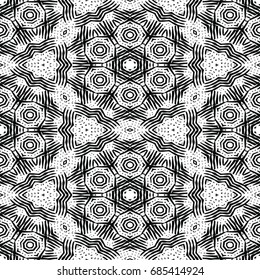 Monochrome engraving pattern. Hexagonal symmetry. Abstract texture for certificate or diploma, currency and money design. Single-leaf woodcut, xylography, printmaking. Vector Illustration