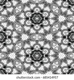 Monochrome engraving pattern. Hexagonal symmetry. Abstract texture for certificate or diploma, currency and money design. Single-leaf woodcut, xylography, printmaking. Vector Illustration