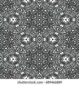 Monochrome engraving pattern. Hexagonal symmetry. Abstract texture for certificate or diploma, currency and money design. Single-leaf woodcut, xylography, printmaking. Vector Illustration