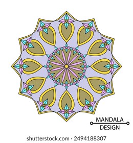 Monochrome ethnic Colour Mandala Template for Adult. Easy Mandala Coloring Book Pages for Adults to Relax, Experiences Give Relief. Resizeable Vector File.