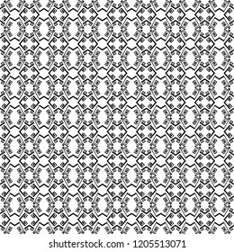 Monochrome ethnic decorative ornament. Seamless pattern for background, wallpaper, textile printing, packaging, wrapper, etc.