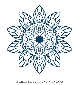monochrome ethnic mandala decoration icon vector illustration design
