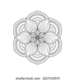 Monochrome ethnic mandala design.