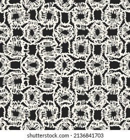 Monochrome Ethnic Ornate Dots Pattern