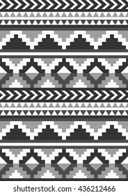 Monochrome ethnic pattern design.
