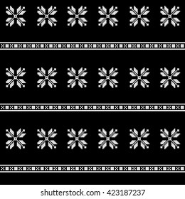 Monochrome ethnic pattern. Slav, scandinavian, ukrainian, style