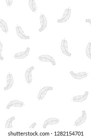 Monochrome exotic seamless pattern with tropical leaves. Black and white leaves. Floral background.
